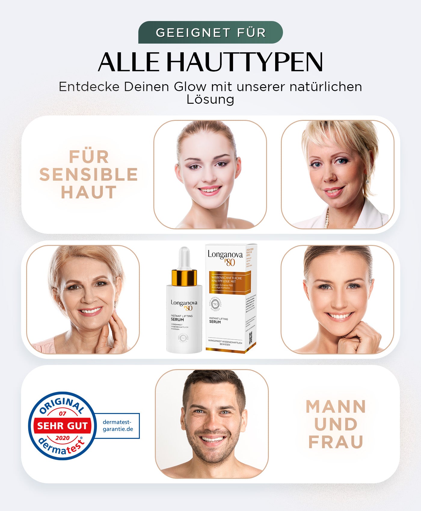 Anti-Aging Instant Lifting Serum - Longanova P80